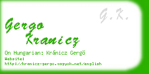 gergo kranicz business card